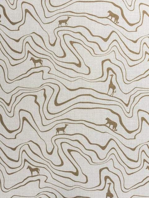 Forest Trail Fabric (White Brown) - House of Roya