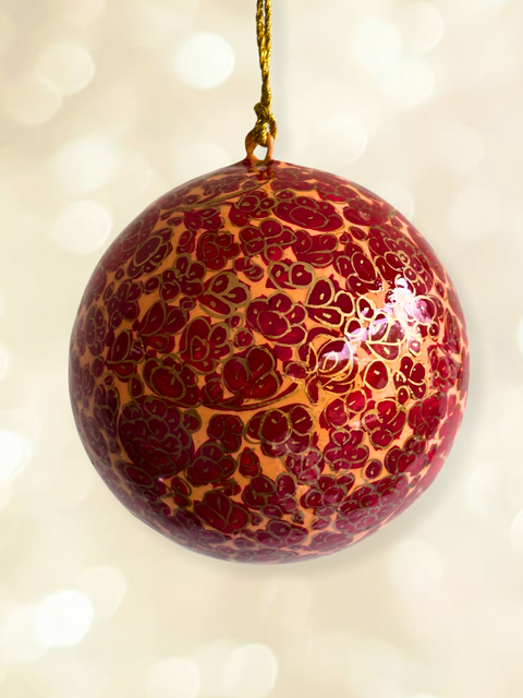 Laal Gold - hand-painted Kashmiri baubles - House of Roya