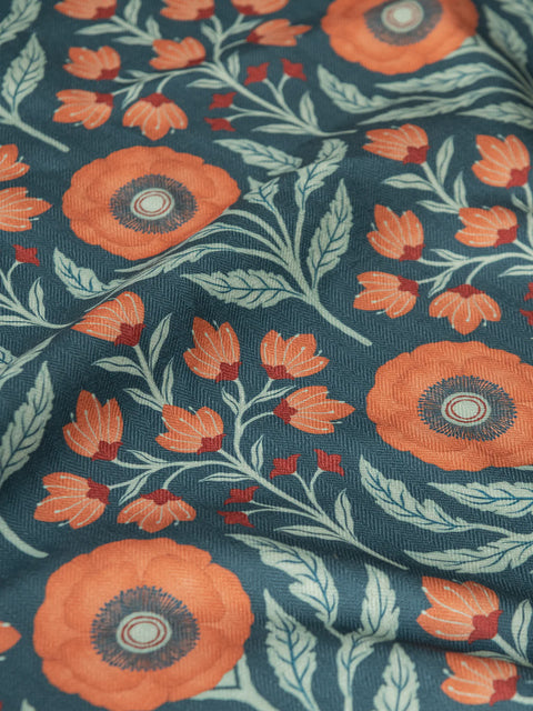 Paradise Fabric (Terracotta-Midnight) - House of Roya