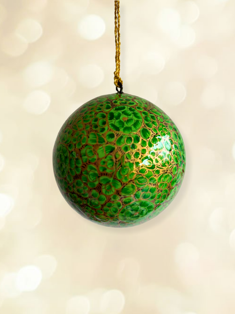 Emerald Valley - hand-painted Kashmiri baubles - House of Roya