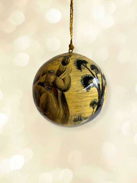 Ambar Mist - hand-painted Kashmiri baubles - House of Roya