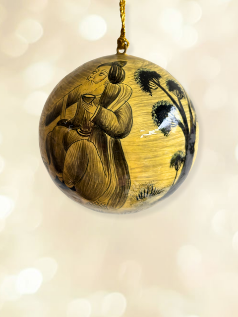 Ambar Mist - hand-painted Kashmiri baubles - House of Roya