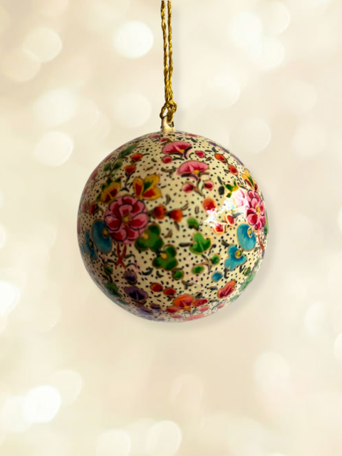 Noor Garden - hand-painted Kashmiri baubles - House of Roya