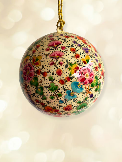 Noor Garden - hand-painted Kashmiri baubles - House of Roya