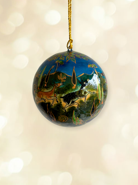 Sufi Sky - hand-painted Kashmiri baubles - House of Roya