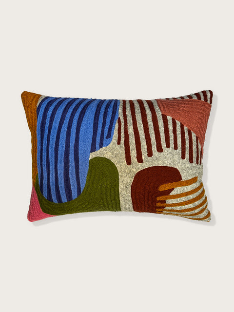 Abstract Flow Cushion Cover – Multicolour - House of Roya