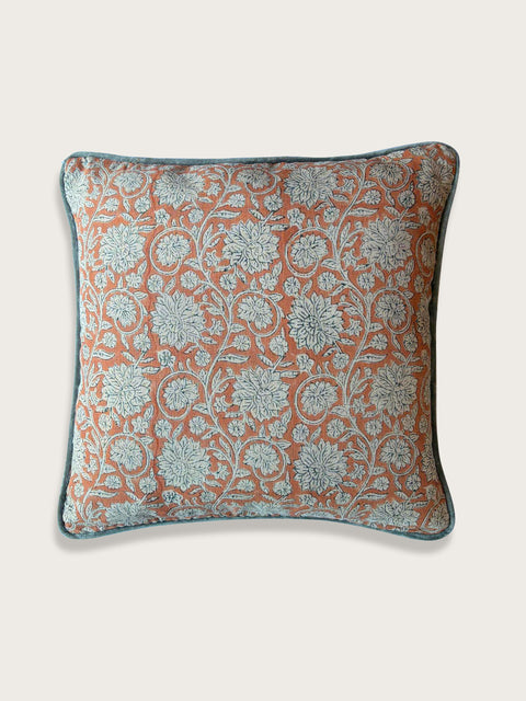 Anarkali Cushion Cover - Terracotta/Slate