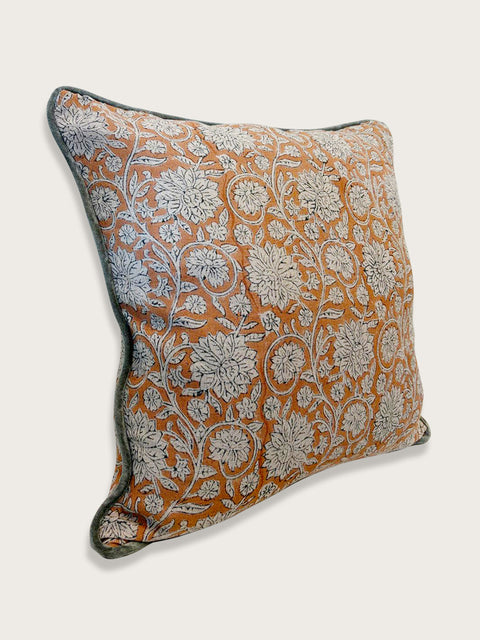 Anarkali Cushion Cover - Terracotta/Slate