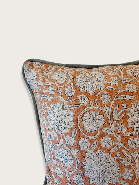 Anarkali Cushion Cover - Terracotta/Slate