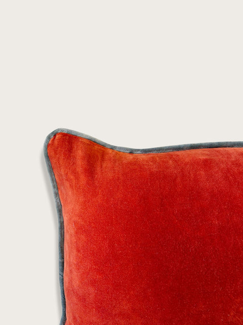 Blood Orange Velvet Cushion Cover- Orange