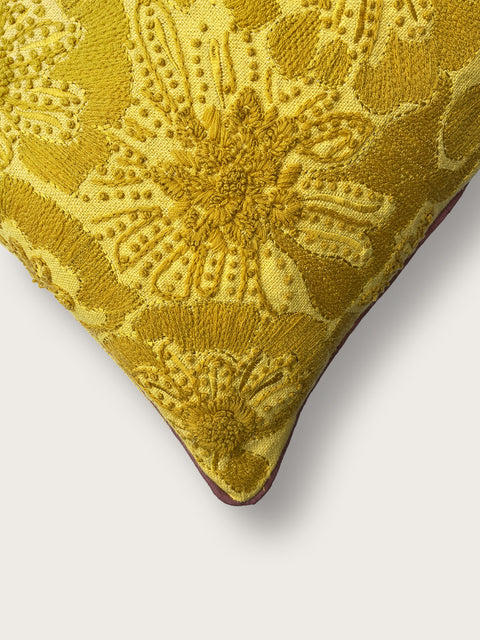 Blossom Linen Cushion Cover - Yellow - House of Roya