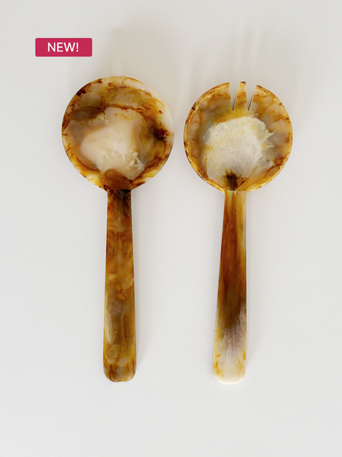 Chunky Sandstone Resin Salad Servers