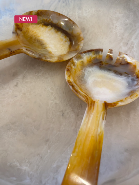Chunky Sandstone Resin Salad Servers