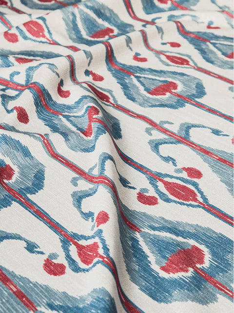 Paan Ikat Fabric (Denim) - House of Roya