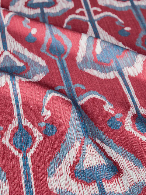 Paan Ikat Fabric (Berry) - House of Roya