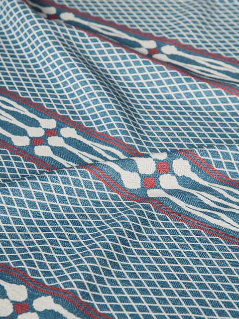 Diamonds and Hooks Fabric (Denim) - House of Roya