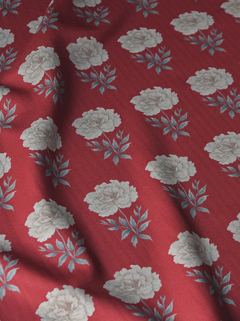 Dancing Peonies Fabric (Red) - House of Roya