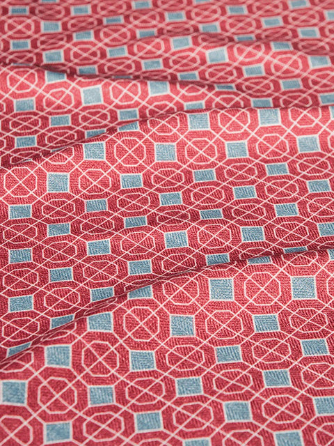 Geometric Lattice Fabric (Denim) - House of Roya