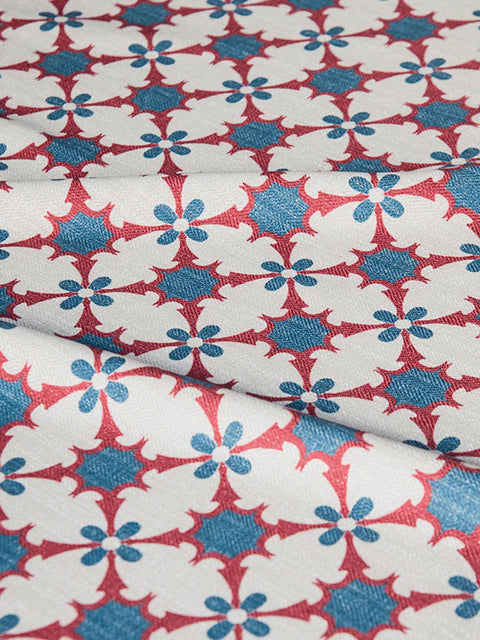 Clover Lattice Fabric (Denim) - House of Roya