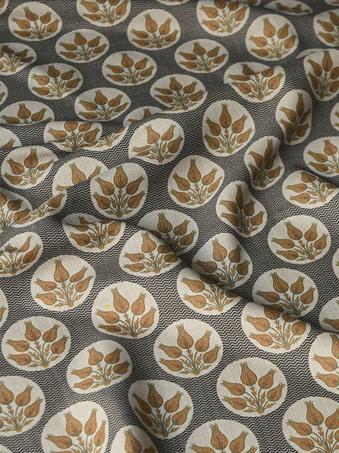 Eden Tulips Fabric (Cream) - House of Roya