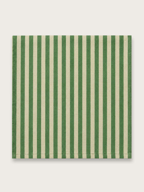 Fern Green Stripe Jaipuri Napkin - Single
