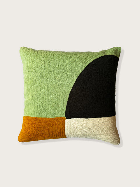 Geometric Horizon Cushion Cover - Green - House of Roya