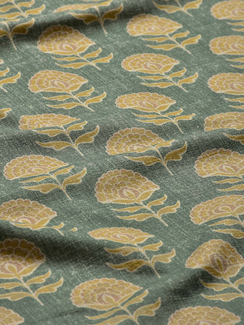 Amer Phool Fabric (Green) - House of Roya