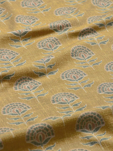 Amer Phool Fabric (Yellow) - House of Roya