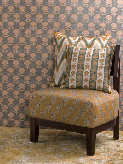 Amer Phool Fabric (Yellow) - House of Roya