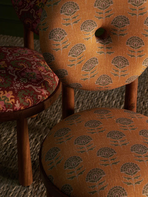 Amer Phool Fabric (Orange) - House of Roya