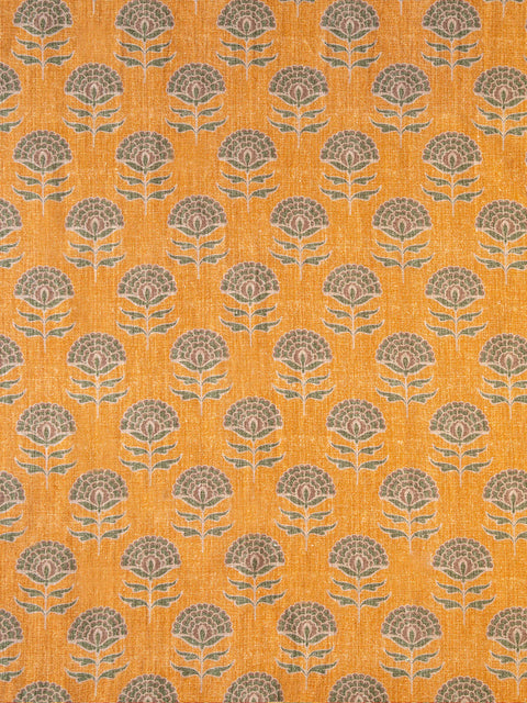 Amer Phool Fabric (Orange) - House of Roya