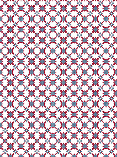 Clover Lattice Fabric (Denim) - House of Roya