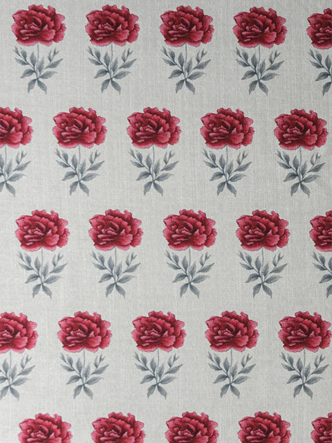 Dancing Peonies Fabric (White) - House of Roya