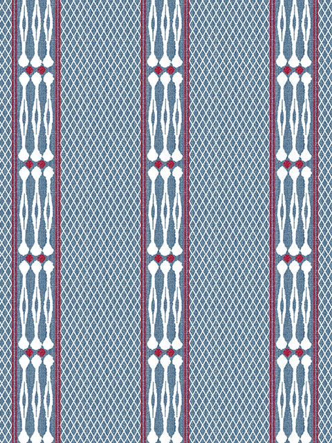 Diamonds and Hooks Fabric (Denim) - House of Roya
