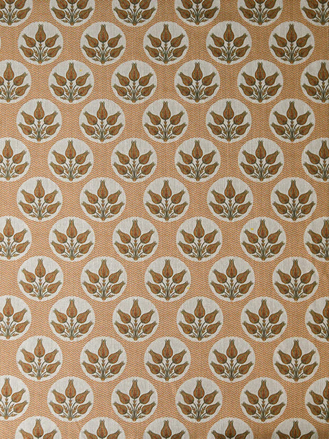 Eden Tulips Fabric (Mustard) - House of Roya