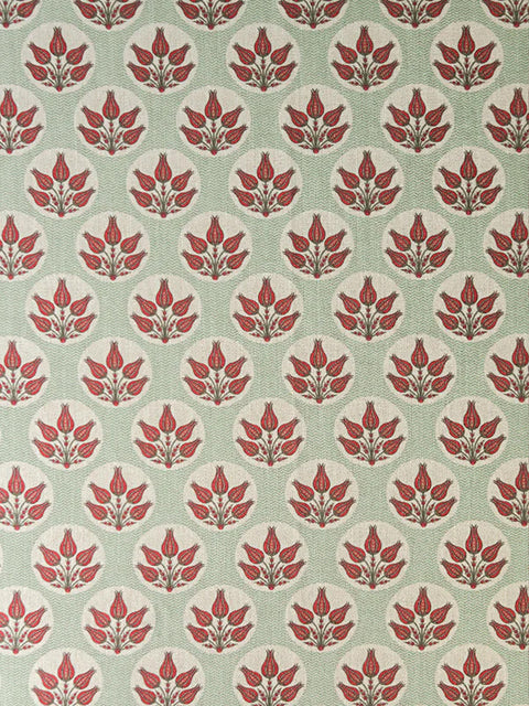 Eden Tulips Fabric (Sea Foam) - House of Roya