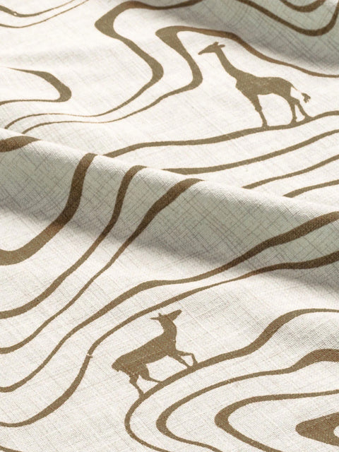 Forest Trail Fabric (White Brown) - House of Roya
