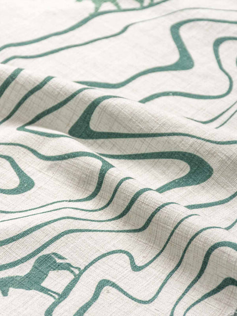 Forest Trail Fabric (White Green) - House of Roya