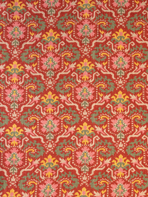 Garden Ikat Fabric (Maroon) - House of Roya