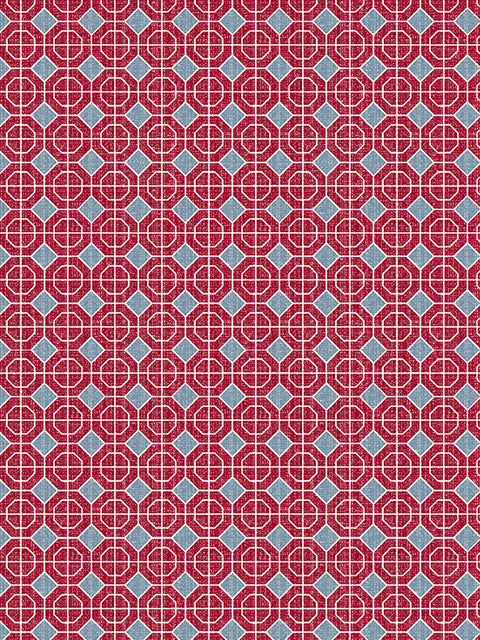 Geometric Lattice Fabric (Denim) - House of Roya