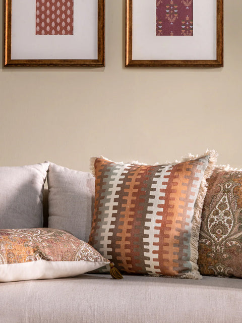 Kilim Steps Fabric (Rust) - House of Roya
