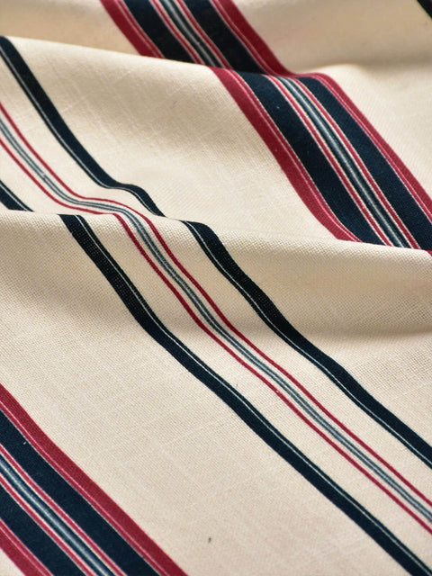 Lotus Stripes Fabric (Ivory) - House of Roya