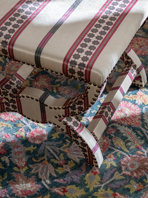 Maharani Stripes Fabric (Ivory) - House of Roya