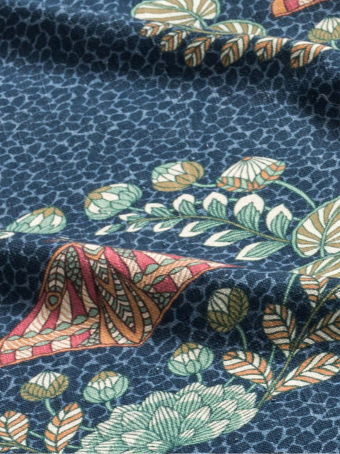Maple Moth Fabric (Blue) - House of Roya