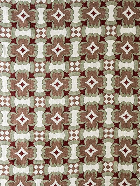 Maze Fabric (Maroon) - House of Roya