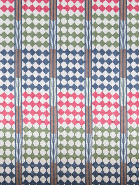 Mughal Stripes Fabric (Multi) - House of Roya