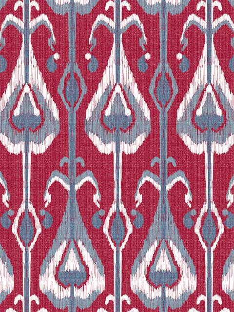 Paan Ikat Fabric (Berry) - House of Roya