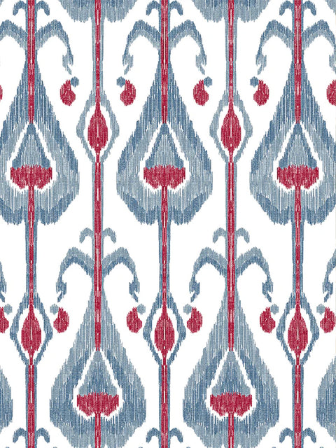 Paan Ikat Fabric (Denim) - House of Roya