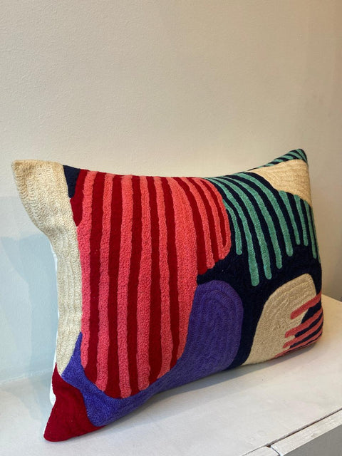 Abstract Flow Embroidered Cushion Cover - House of Roya