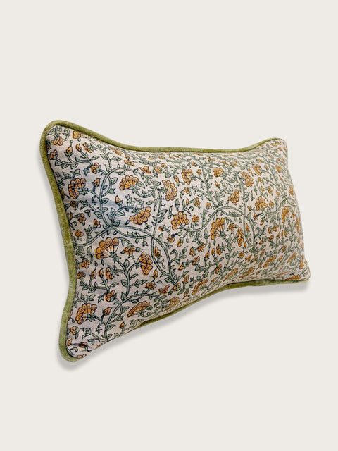 Marigold Vine Cushion Cover - Green